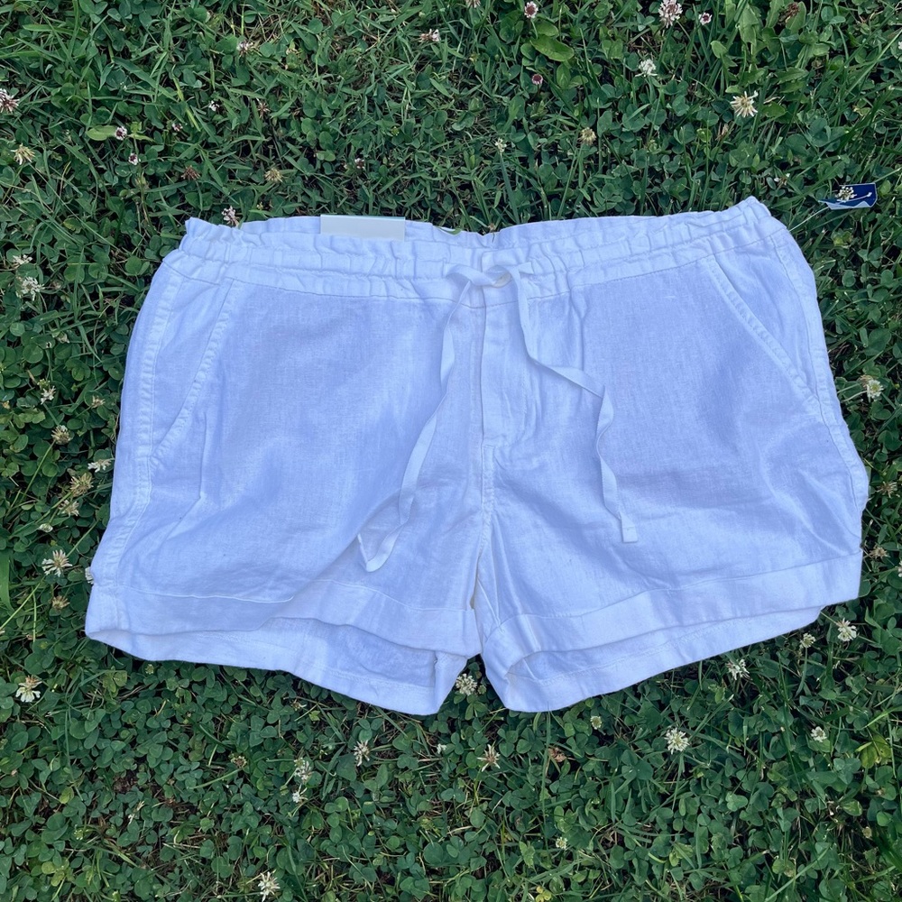 White Linen Shorts